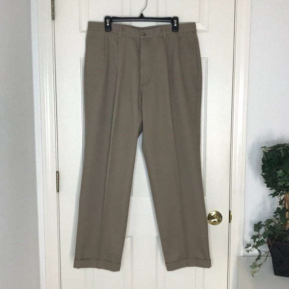 Savile Row Cotton Pant | Beige | 36x30 - Picture 6 of 13